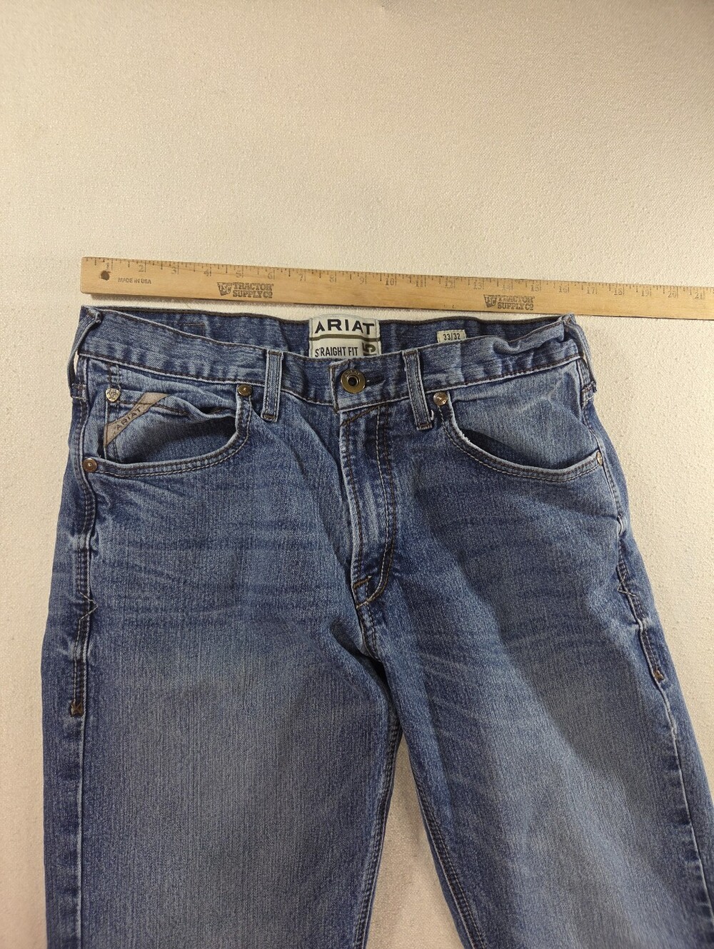Ariat M5 Straight Fit Jeans Mens 33x32 Skyland Wash - Picture 4 of 6